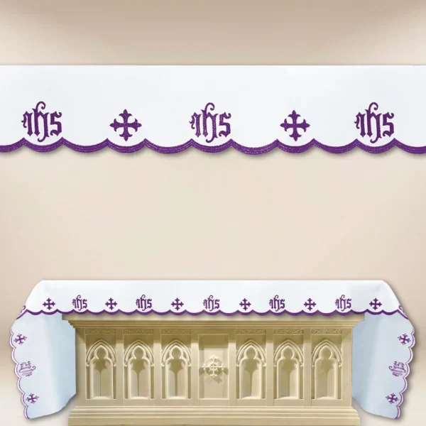 Embroidered Tablecloth "Cathedral" Purple - any size