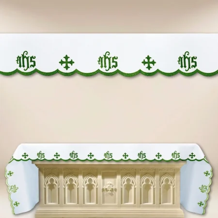 Embroidered Tablecloth "Cathedral" Green - any size