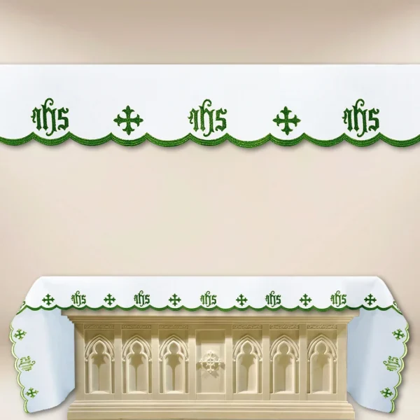 Embroidered Tablecloth "Cathedral" Green - any size