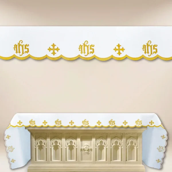 Embroidered tablecloth "Cathedral" gold - any size