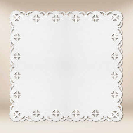 Embroidered napkin "Crosses in a Square" white 110X110