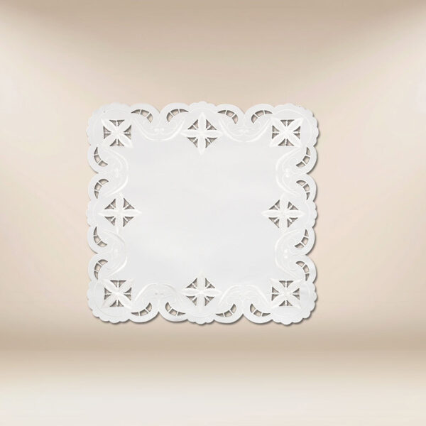 Embroidered napkin "Crosses in a Square" white 45x45