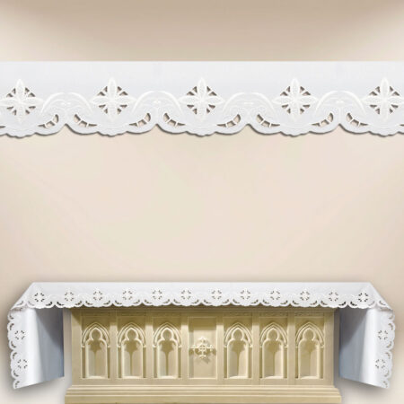 Embroidered tablecloth "Crosses in a Square" White - any size