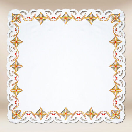 Embroidered napkin "Crosses in a Square" colorful 110X110