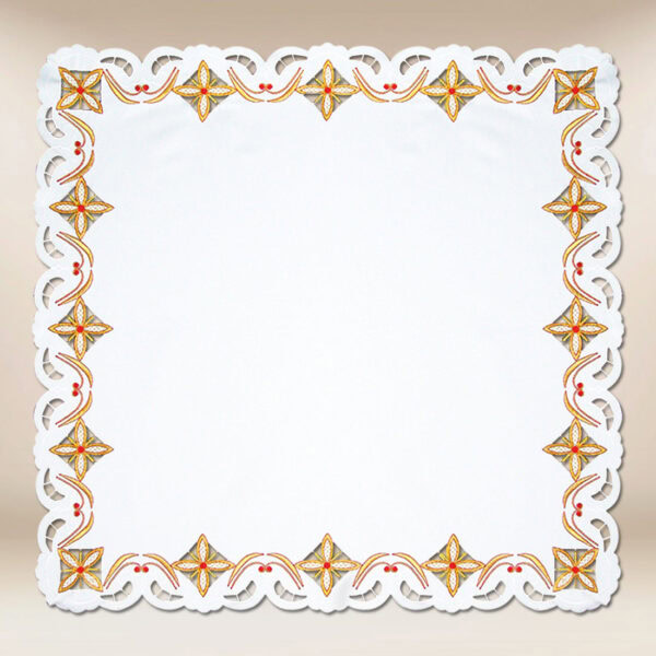 Embroidered napkin "Crosses in a Square" colorful 110X110