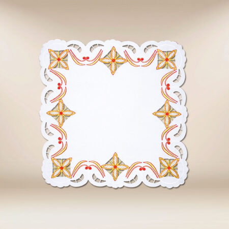 Embroidered napkin "Crosses in a Square" colorful 45x45