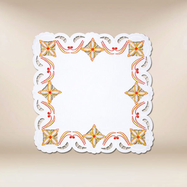 Embroidered napkin "Crosses in a Square" colorful 45x45