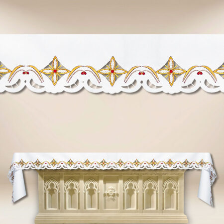 Embroidered Tablecloth "Crosses in a Square" Colorful - any size