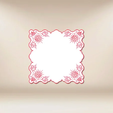 Embroidered Napkin "Cristiano" Red 45X45