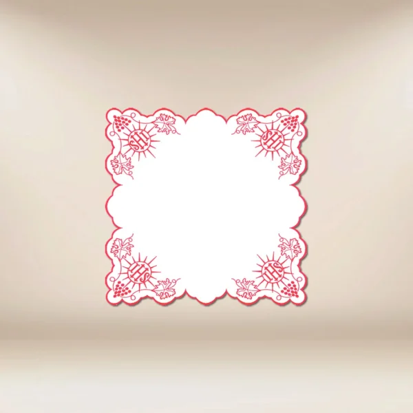 Embroidered Napkin "Cristiano" Red 45X45