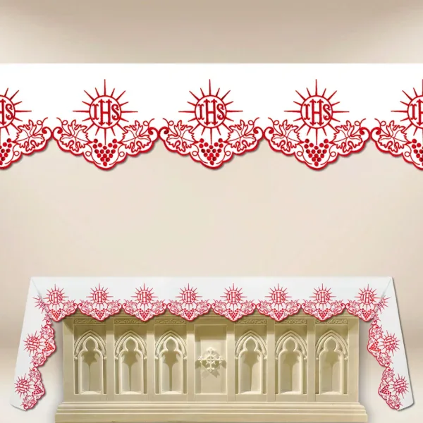 Embroidered tablecloth "Cristiano" Red - any size