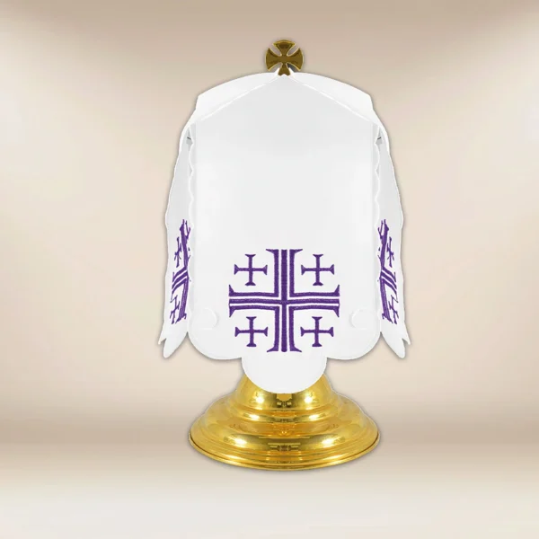 Purple "Jerusalem Crosses" box Ciborium Veil