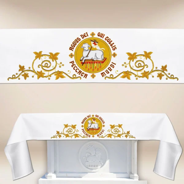 Tablecloth with Front Embroidery "Lamb of God"