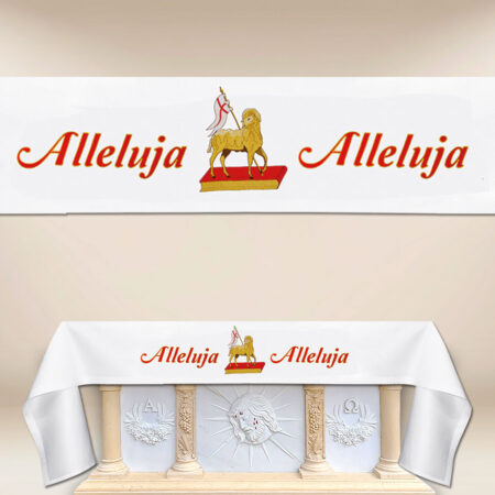 Tablecloth with embroidery on the front