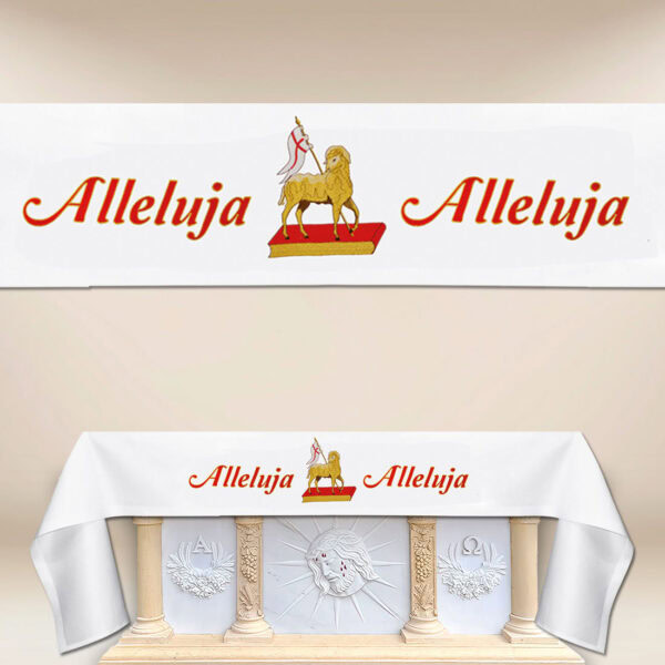 Tablecloth with embroidery on the front