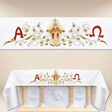 Tablecloth with front embroidery