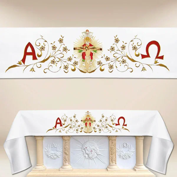Tablecloth with front embroidery