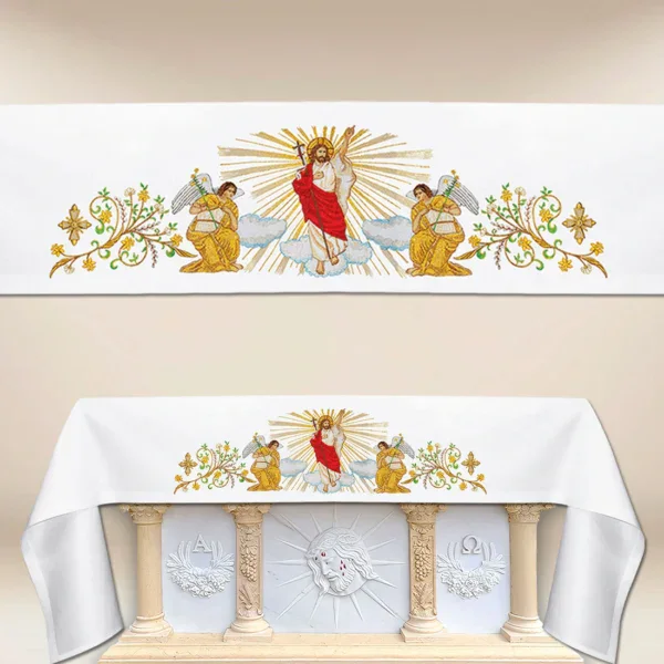 Tablecloth with front embroidery