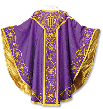liturgical chasuble embroidered with a decorative central band