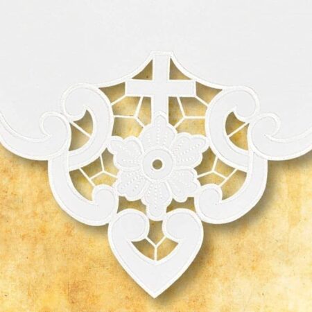 Embroidered "Bianco Fiori" napkin 95x95