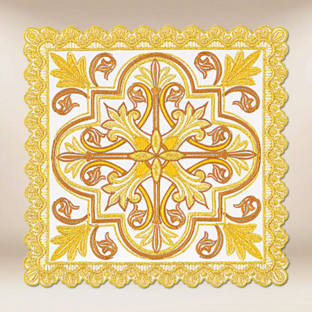 Richly embroidered with gold thread