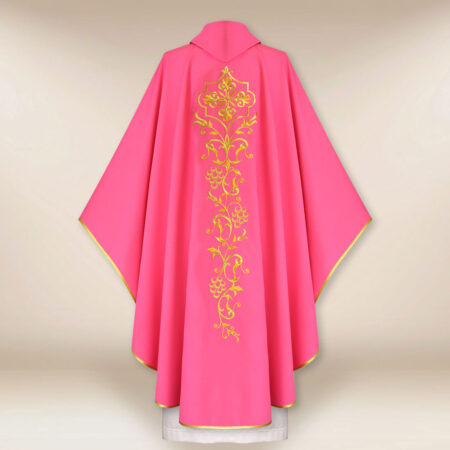 Ornat haftowany różowy “IHS”