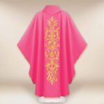 Ornat haftowany różowy “Kłosy i Winogrono”