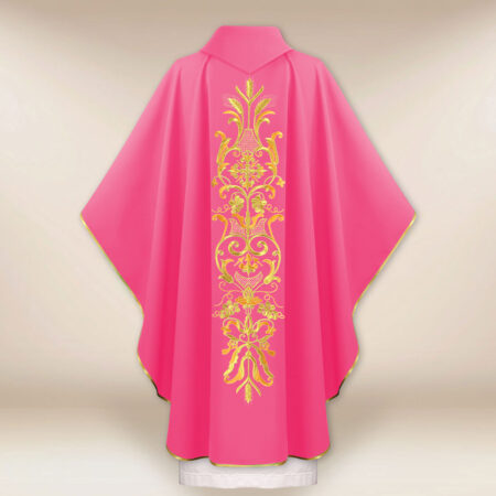 Ornat haftowany różowy “Kłosy i Winogrono”