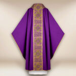 Purple embroidered liturgical chasuble