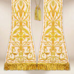 Stuła haftowana rzymska na pluszu “Kielich”