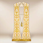 Stuła haftowana rzymska na pluszu “Kielich”