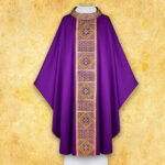Purple embroidered liturgical chasuble
