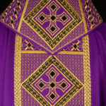 Purple embroidered liturgical chasuble
