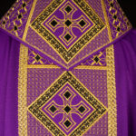 Purple embroidered liturgical chasuble