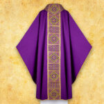 Purple embroidered liturgical chasuble