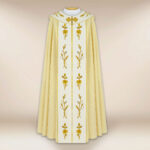 Liturgical cope embroidered with IHS