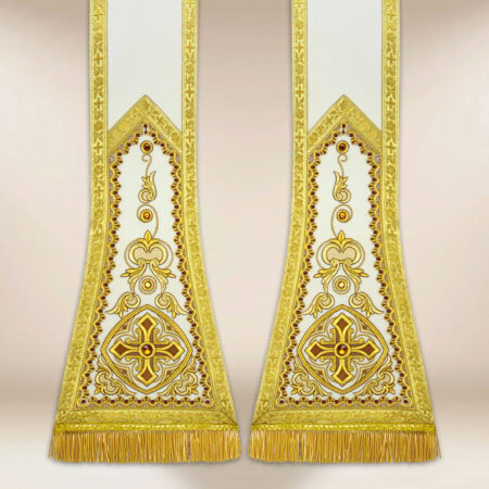 Stuła haftowana rzymska “Brillante-Bianco”