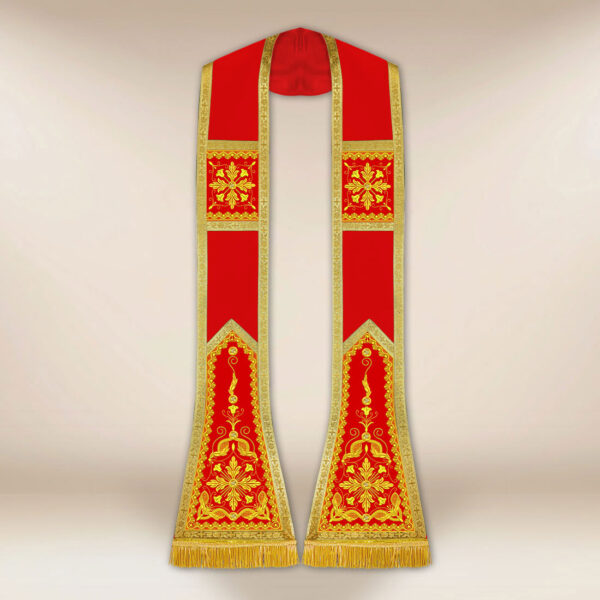 Stuła haftowana rzymska “Brillante-Rosso”