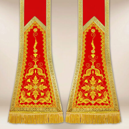 Stuła haftowana rzymska “Brillante-Rosso”