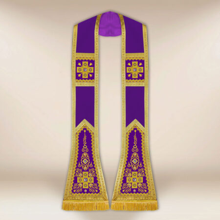 Stuła haftowana rzymska “Brillante-Viola”