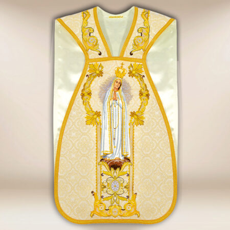 Embroidered Roman chasuble "Our Lady of Fatima"