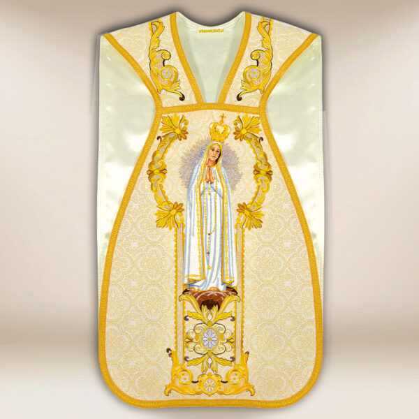 Embroidered Roman chasuble "Our Lady of Fatima" Embroidered Roman chasuble "Our Lady of Fatima"