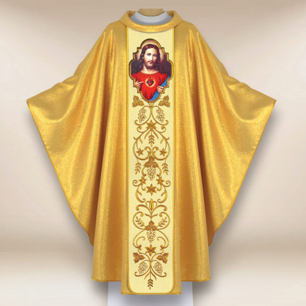 Ornat haftowany z wizerunkiem fotograficznym „Serce Jezusa”