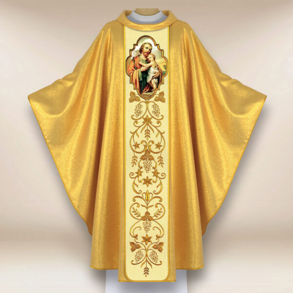 Ornat haftowany z wizerunkiem fotograficznym „Św. Józef”