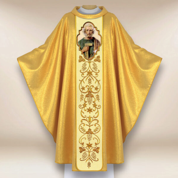 Ornat haftowany z wizerunkiem fotograficznym „Św. Józef Robotnik”