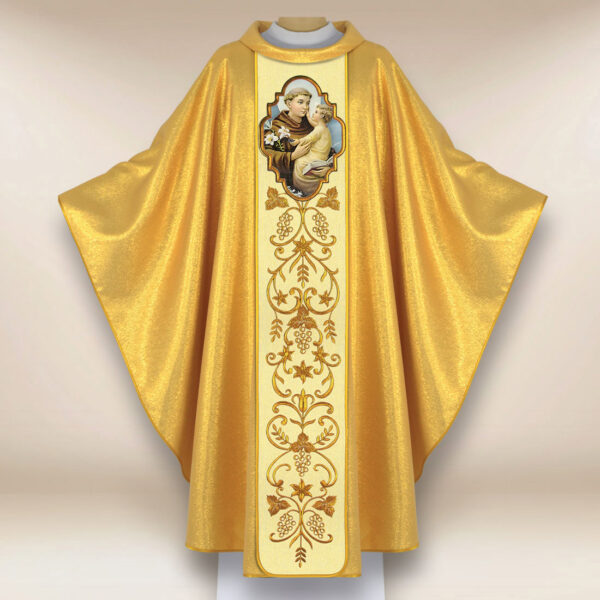 Ornat haftowany z wizerunkiem fotograficznym „Św. Antoni”