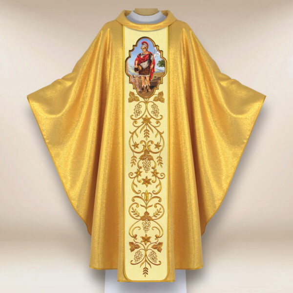 Ornat haftowany z wizerunkiem fotograficznym „Św. Florian”