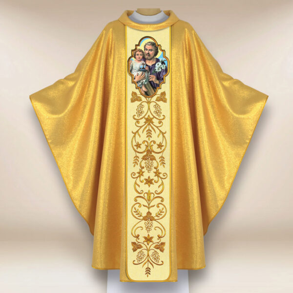 Ornat haftowany z wizerunkiem fotograficznym „Św. Józef”