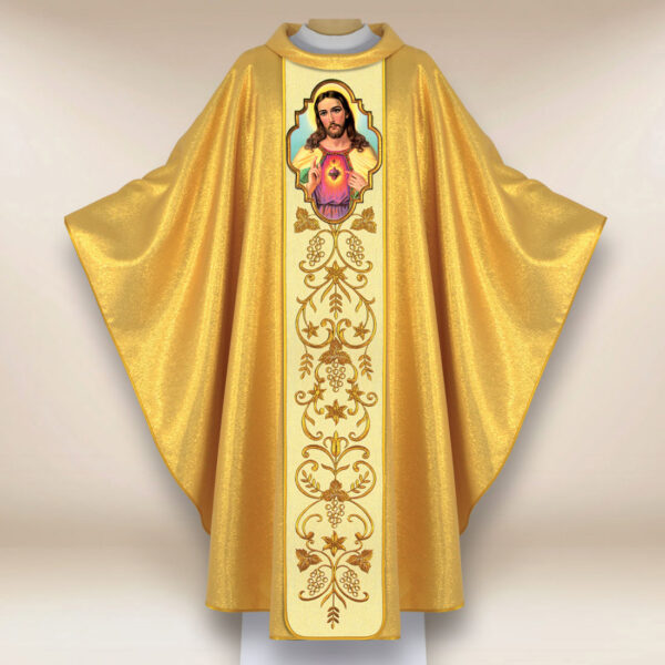 Ornat haftowany z wizerunkiem fotograficznym „Serce Jezusa”