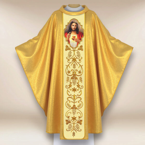 Ornat haftowany z wizerunkiem fotograficznym „Serce Jezusa”